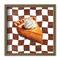 16" Brown Check Pumpkin Pie Square Framed Wall Art